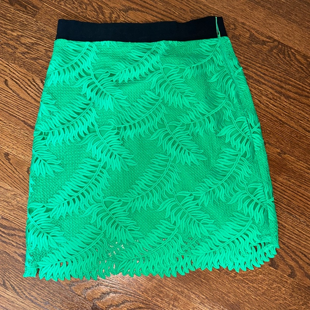 Milly tropical lace palm skirt